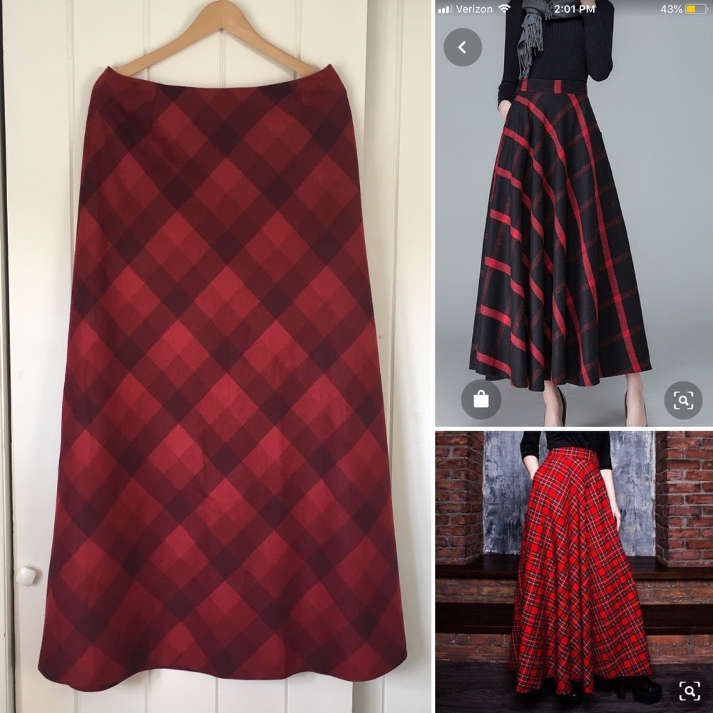 Vintage Eddie Bauer Floor Length Maxi Plaid Skirt